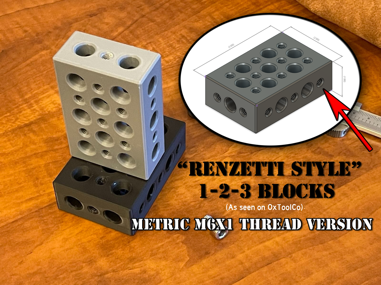 "Renzetti Style" Connectible 1-2-3 Blocks v2.0 \ Setup Blocks (M6x1 threaded version)