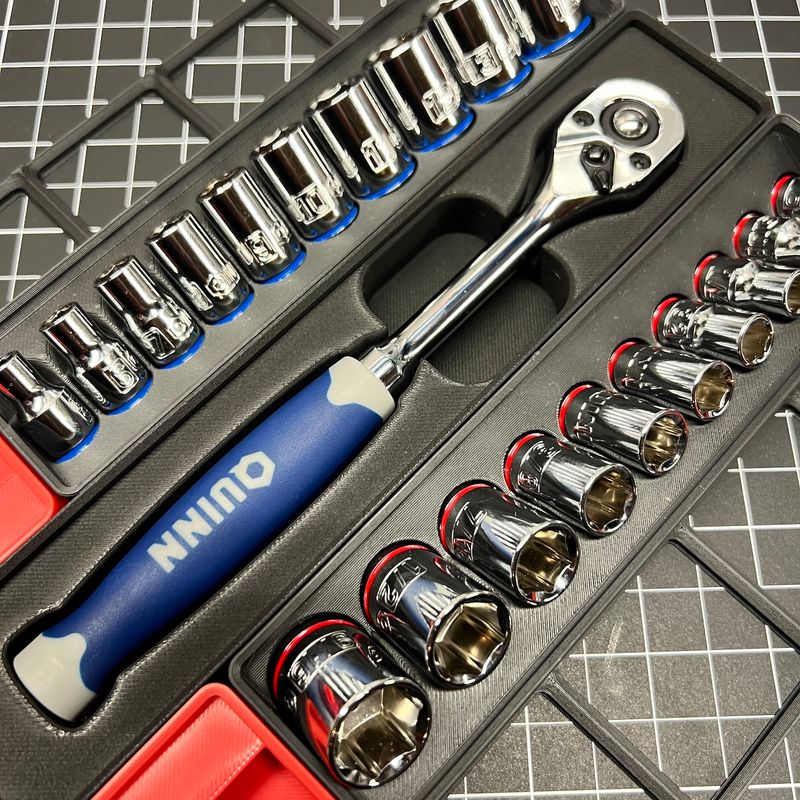 Gridfinity Tray for Quinn 1 4 Drive Ratchet by idlegravity Download free STL model Printables