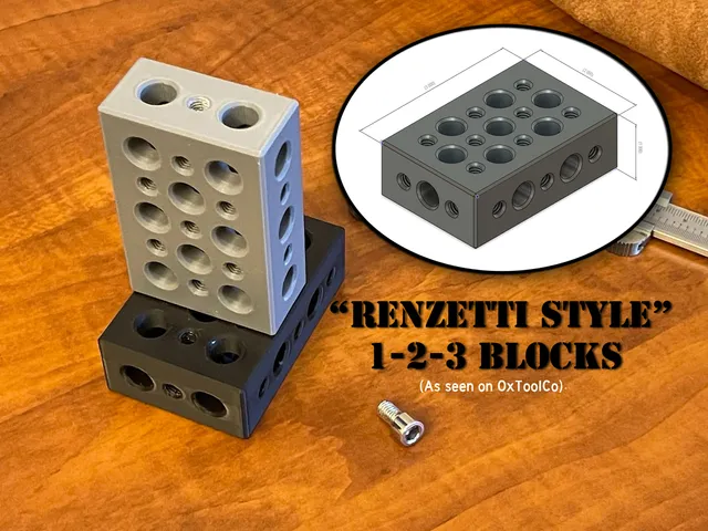 "Renzetti Style" Connectible 1-2-3 Blocks v2.0 \ Setup Blocks (1/4"-20 threaded version)