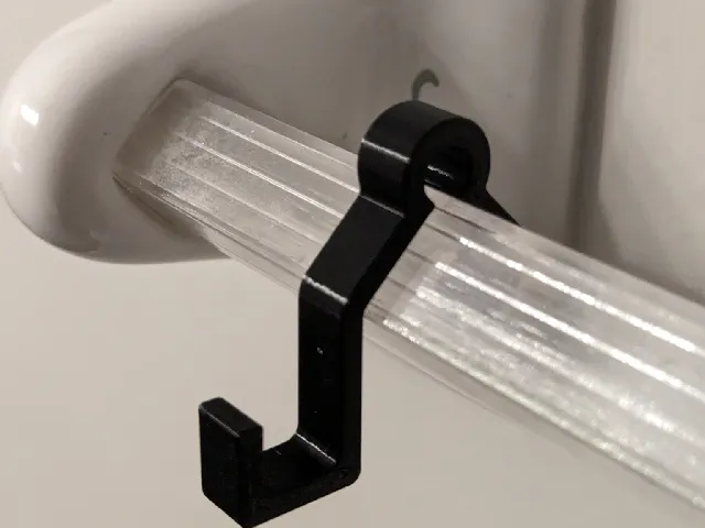 Square rod bathroom hook