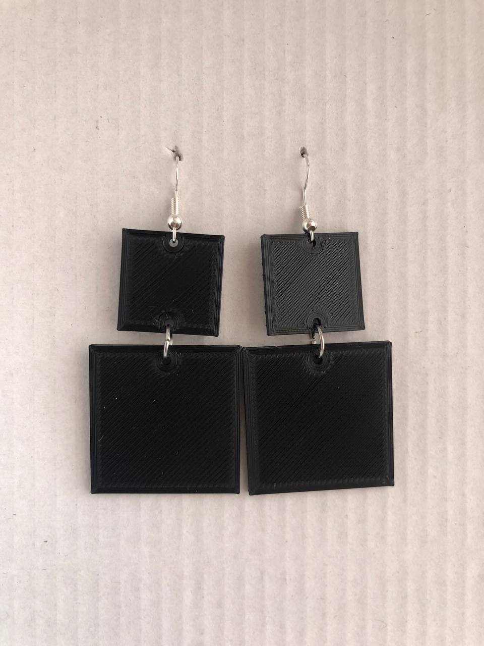 Earring pendant square cuadrado aro