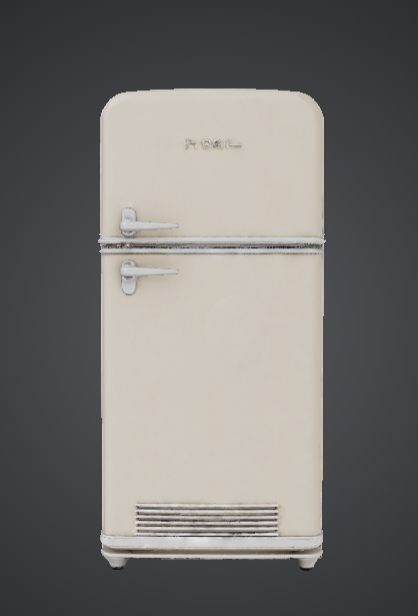 Retro Vintage Refrigerator 3D Printable Model – Classic Kitchen Fridge
