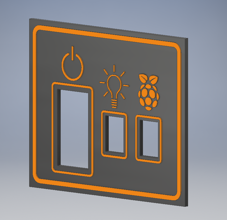 Miniatura 2 do modelo 3D RaspberryPi, Light, Printer Switch Panel