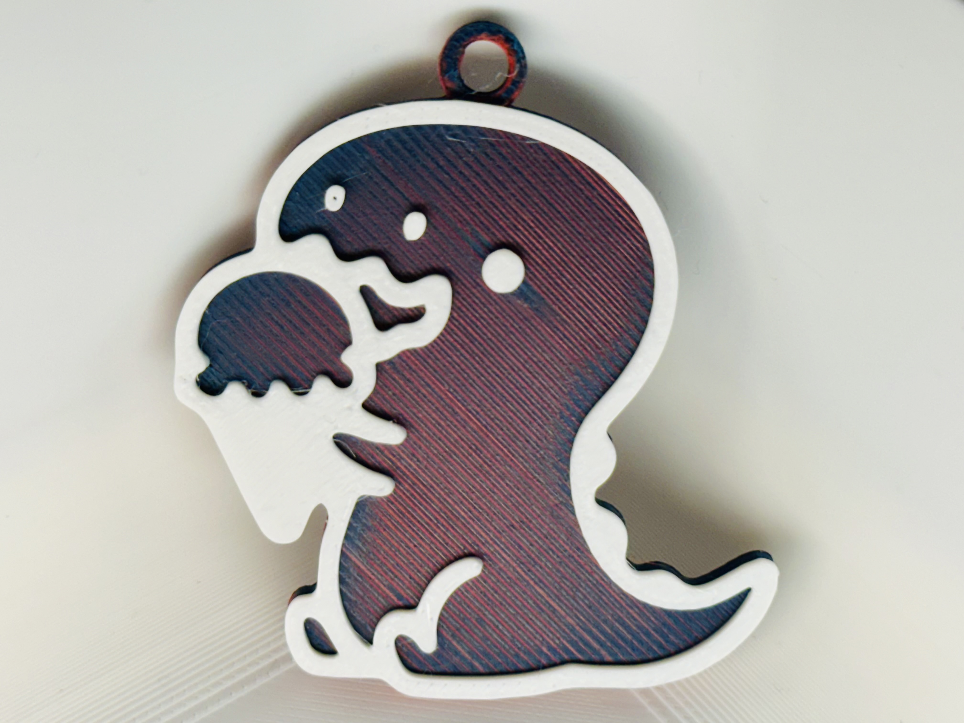 T-Rex Eating Ice Cream Keychain
