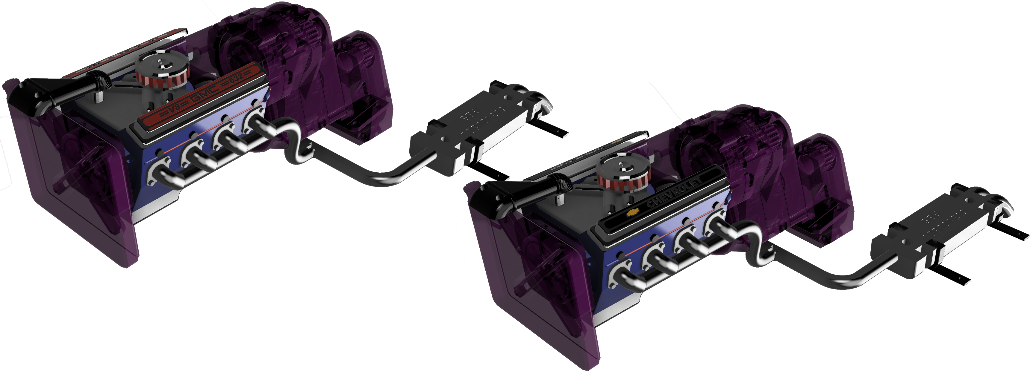 V8 Engine Upgrade for 3D SETS Model 14 (Max Team) BeltDrive Gearbox-v1
