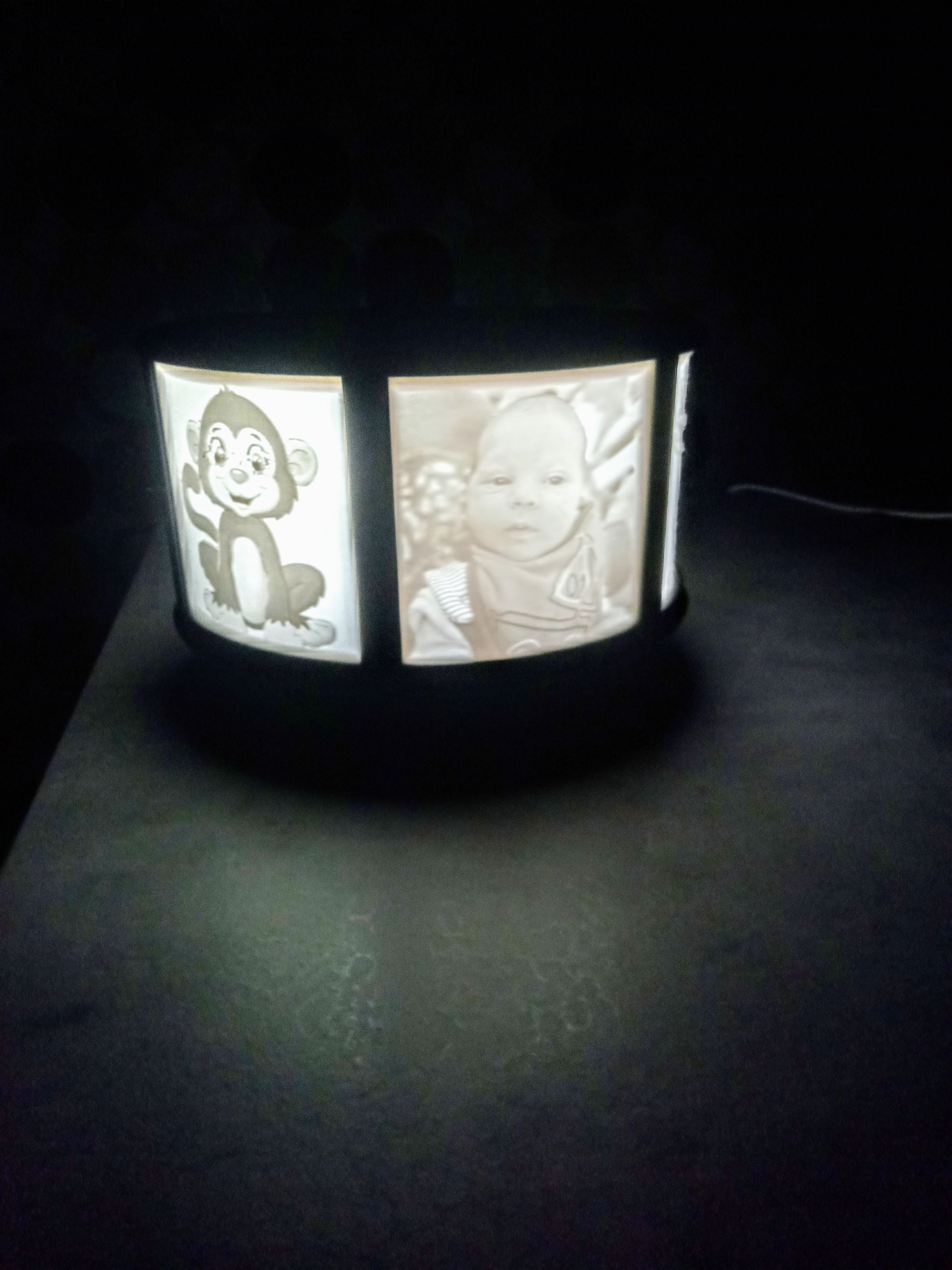 Customisable Lithophane Lamp shade or - Rotatable lamp