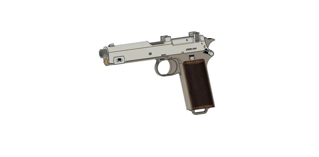 Steyr-Hahn 1912 handgun by Wizard_pope | Download free STL model