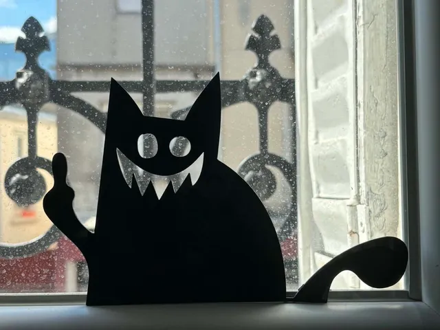 silhouette chat noir halloween