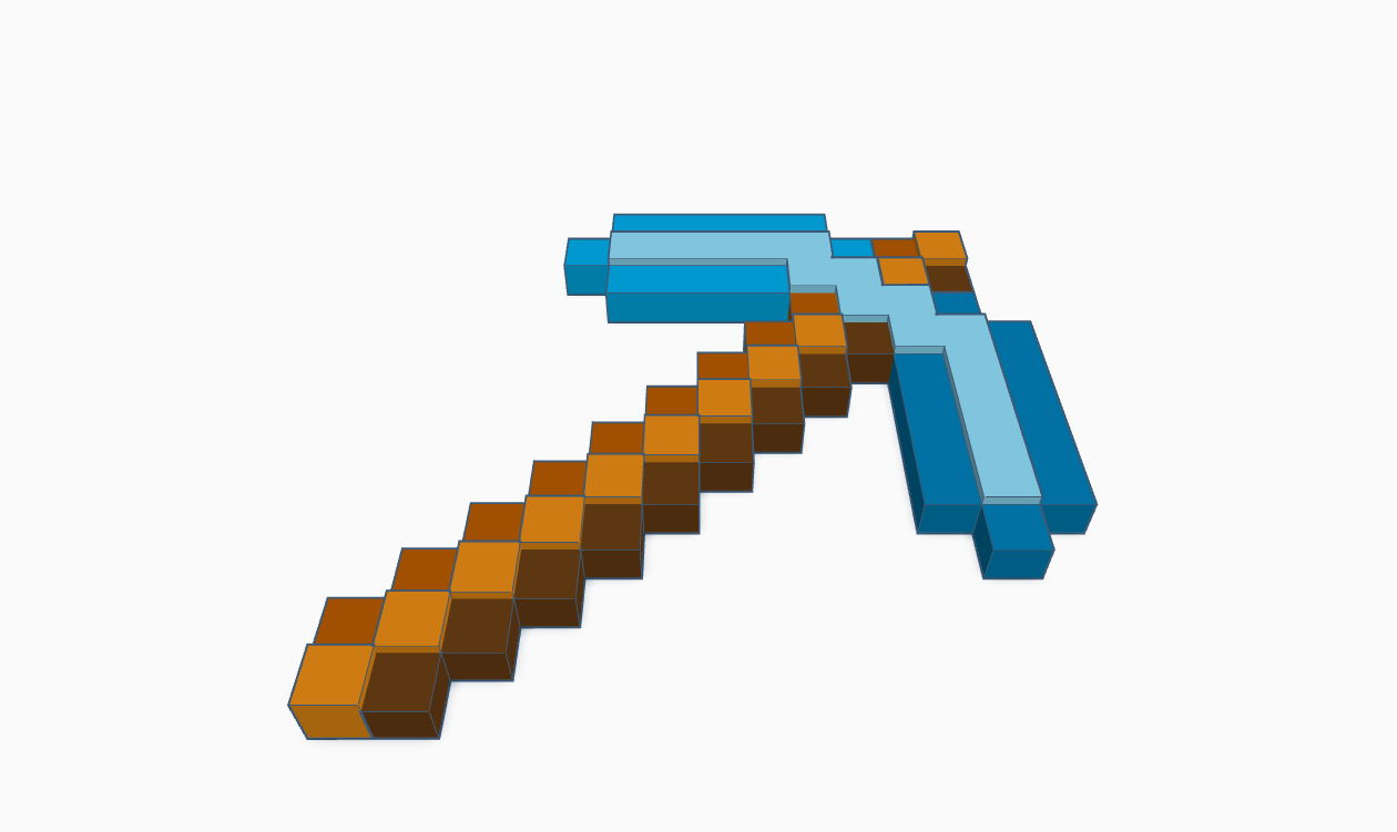 Minecraft Diamond Pickaxe [Multicolor | Multipart | Singlepart] by Efe ...