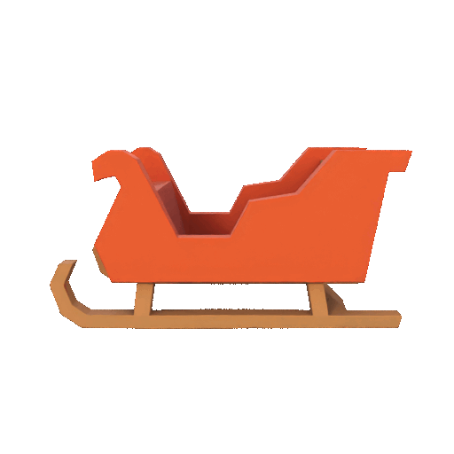 Low Poly Sleigh 3D Model — miniatura 2