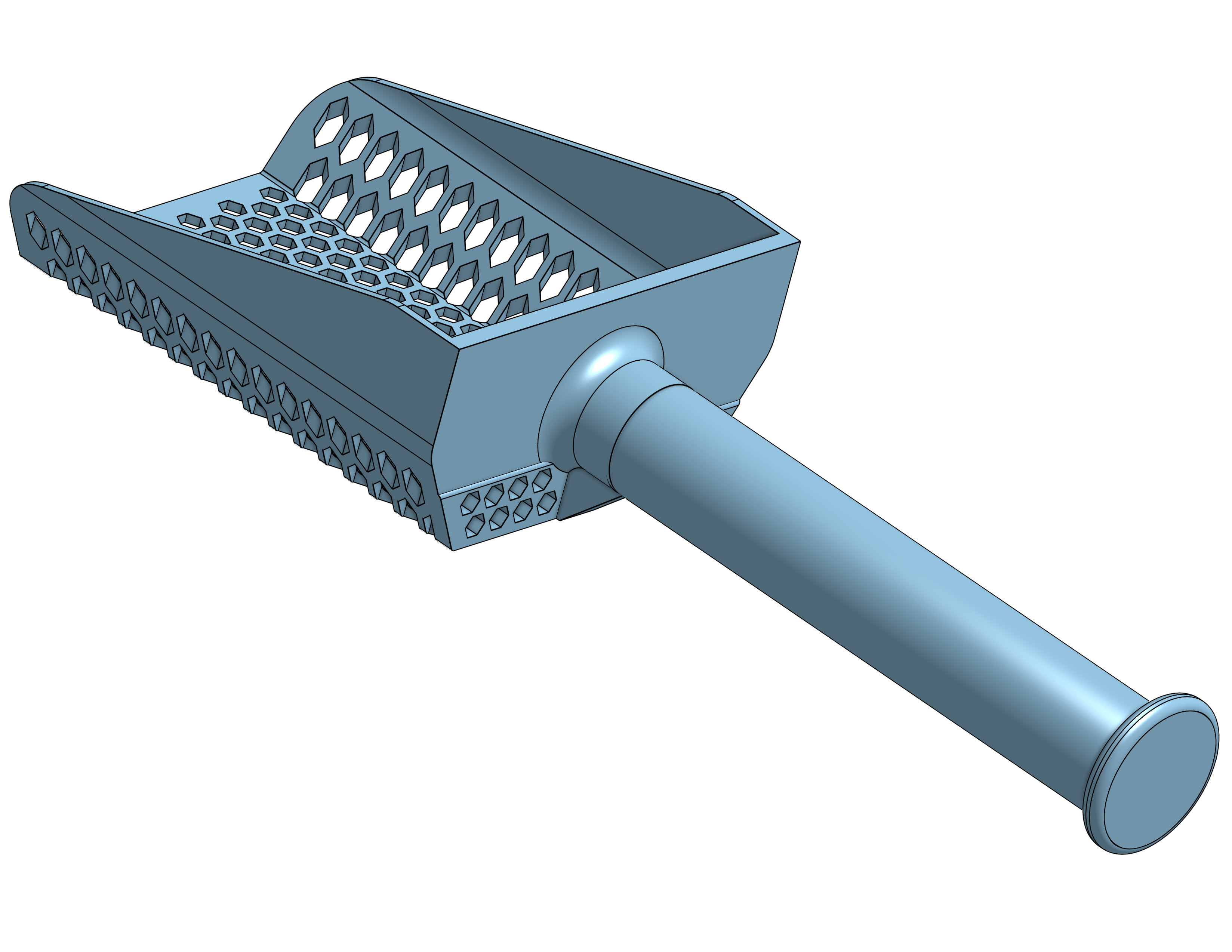 Hexagonal Cat Litter Scoop v3 by barebone Download free STL model