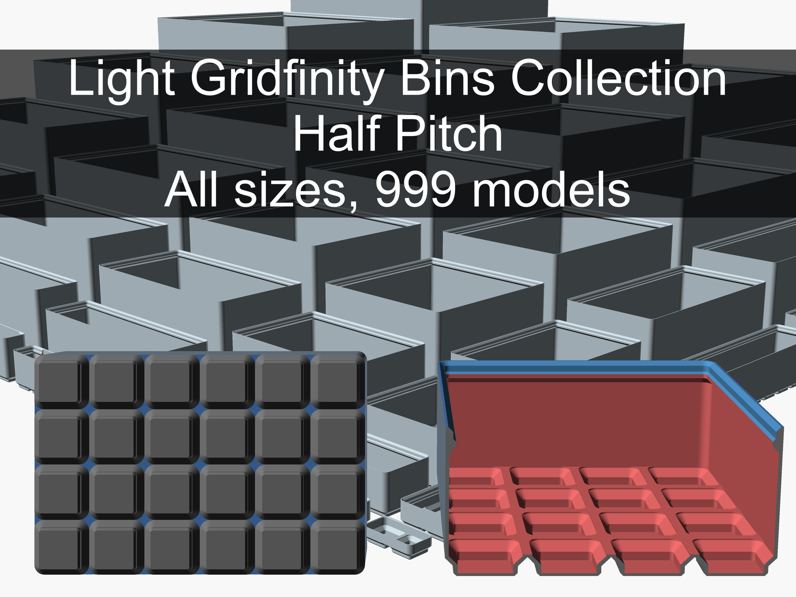 Gridfinity Light Half Pitch Collection