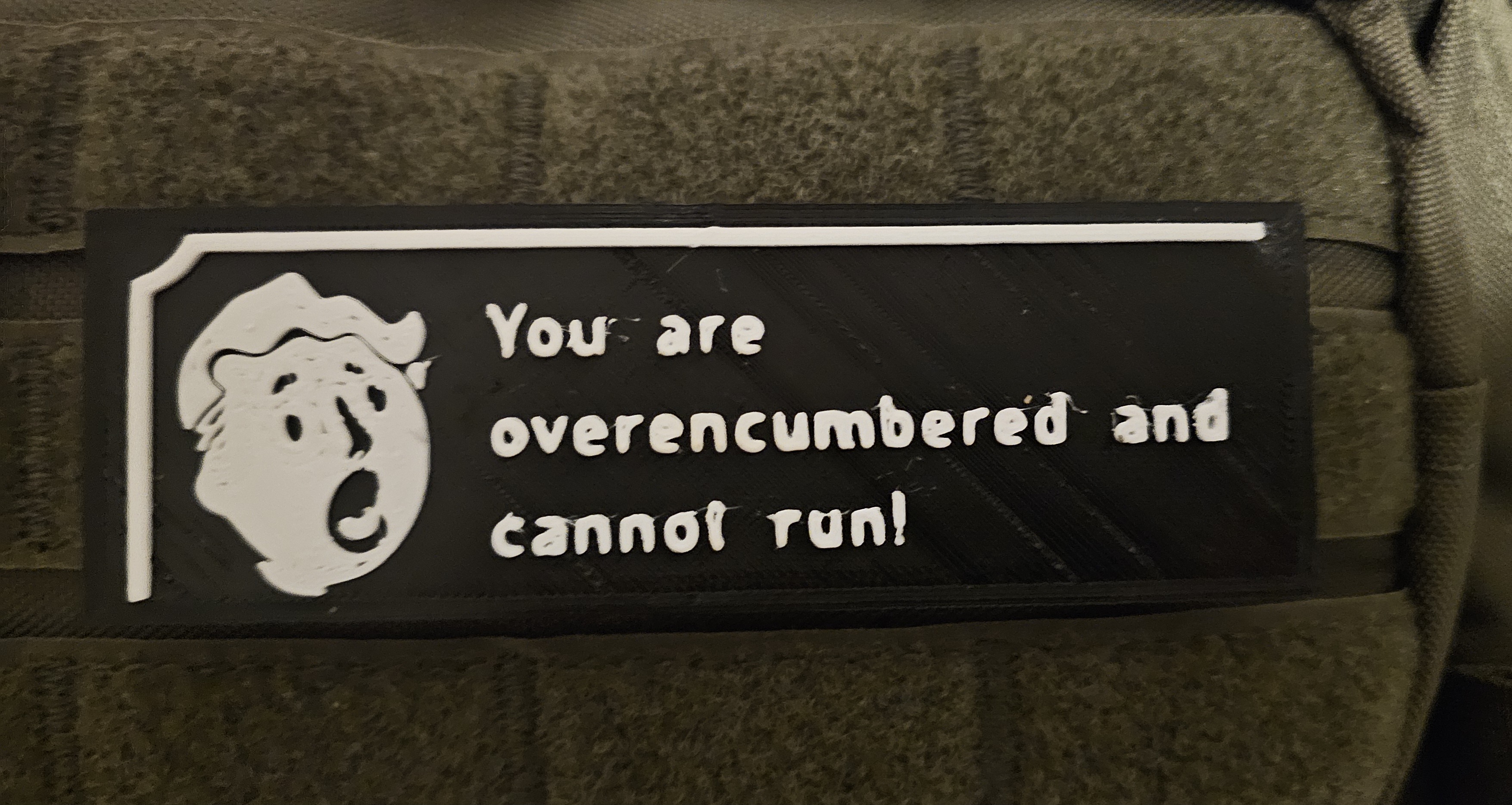 Fallout - you are overencumbered and cannot run patch