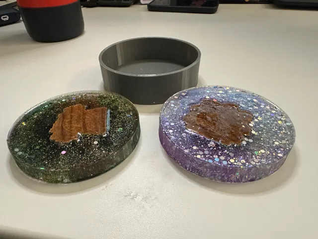 Reusable Coaster TPU Epoxy Mold w/ Fill Guide Lines