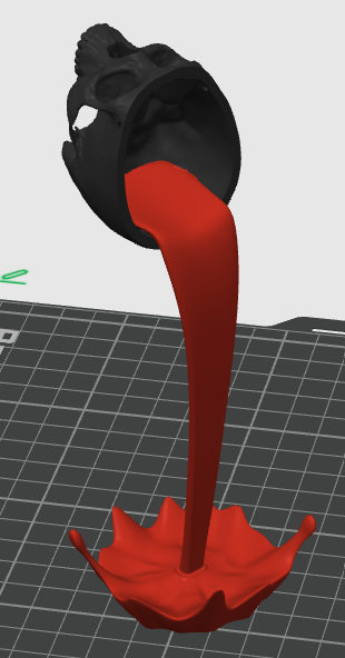 Floating, Spilling Skull 1-Piece