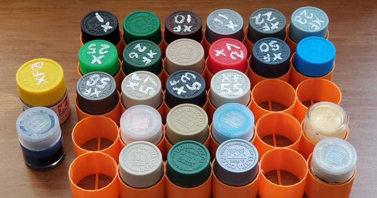Tamiya Paint bottle tray (10ml) by WerkRaum Download free STL model