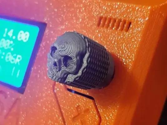 Skull knurled potentiometer knob, 6mm ID