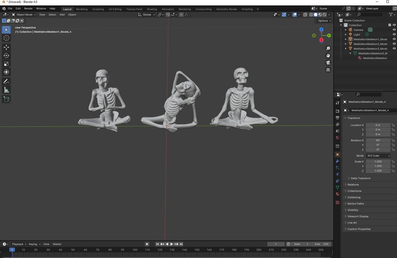 Yoga Yapan Üç İskelet (Sadece Plastik Aparattır!!!)