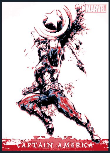 Captain America inked - hueforge