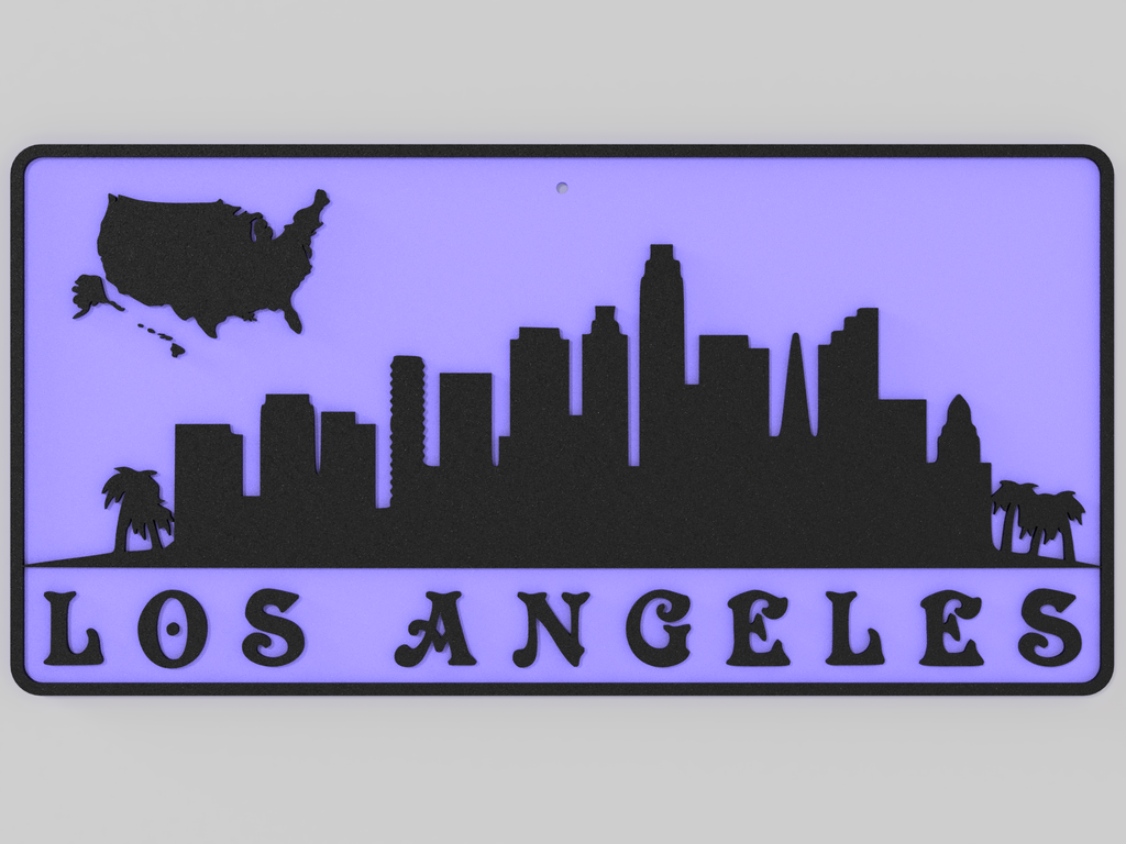 Wall Plate Skyline - Los Angeles by dantech | Download free STL model ...