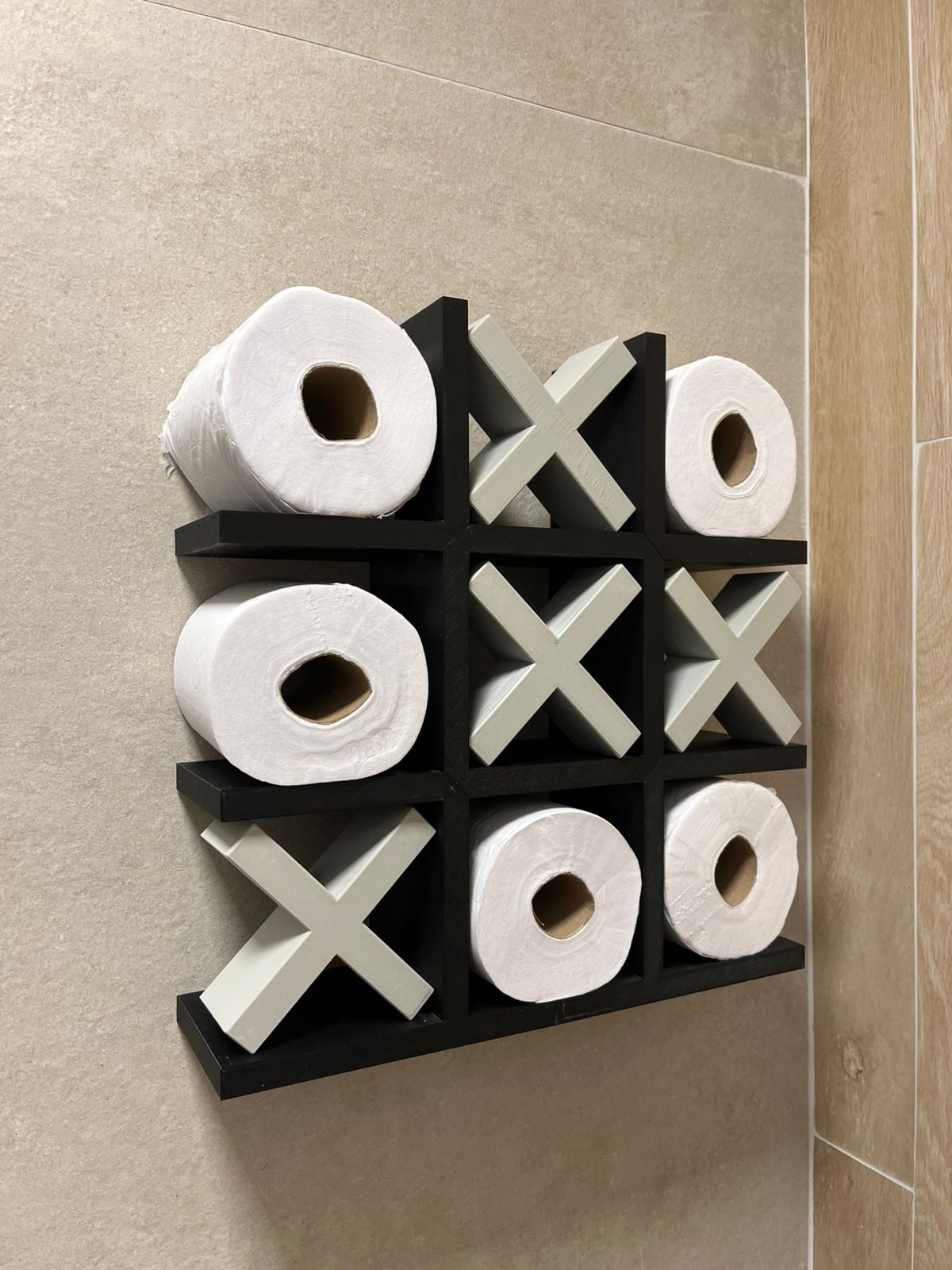 Tic Tac Toe Toilet Paper Holder