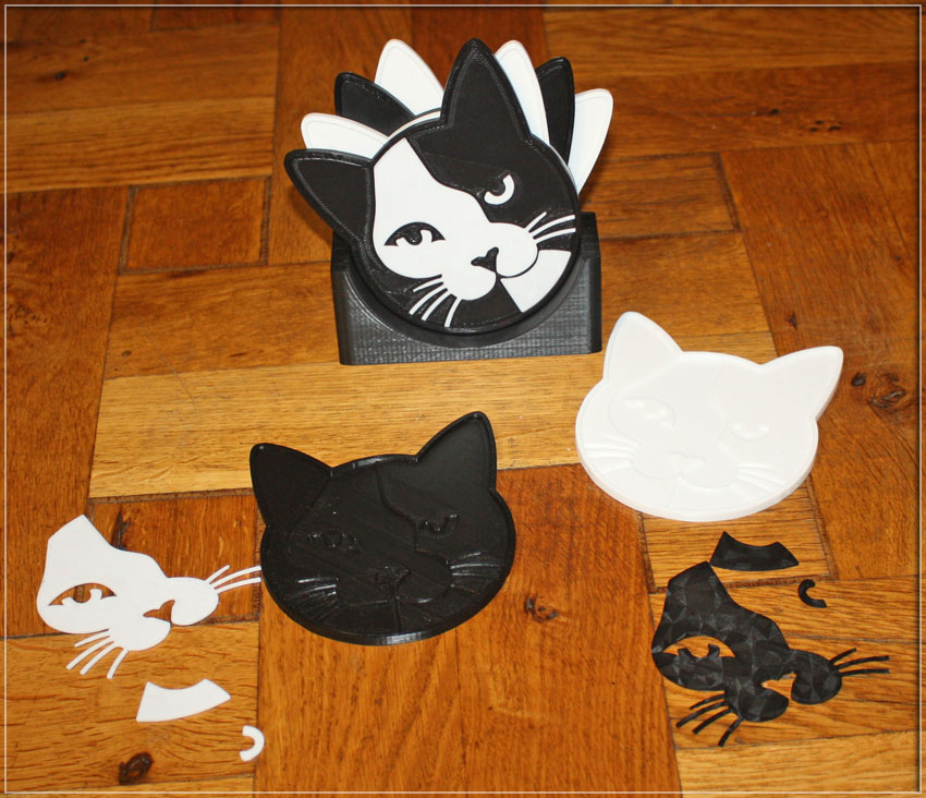 Miniatura 3 do modelo 3D Cat Coasters