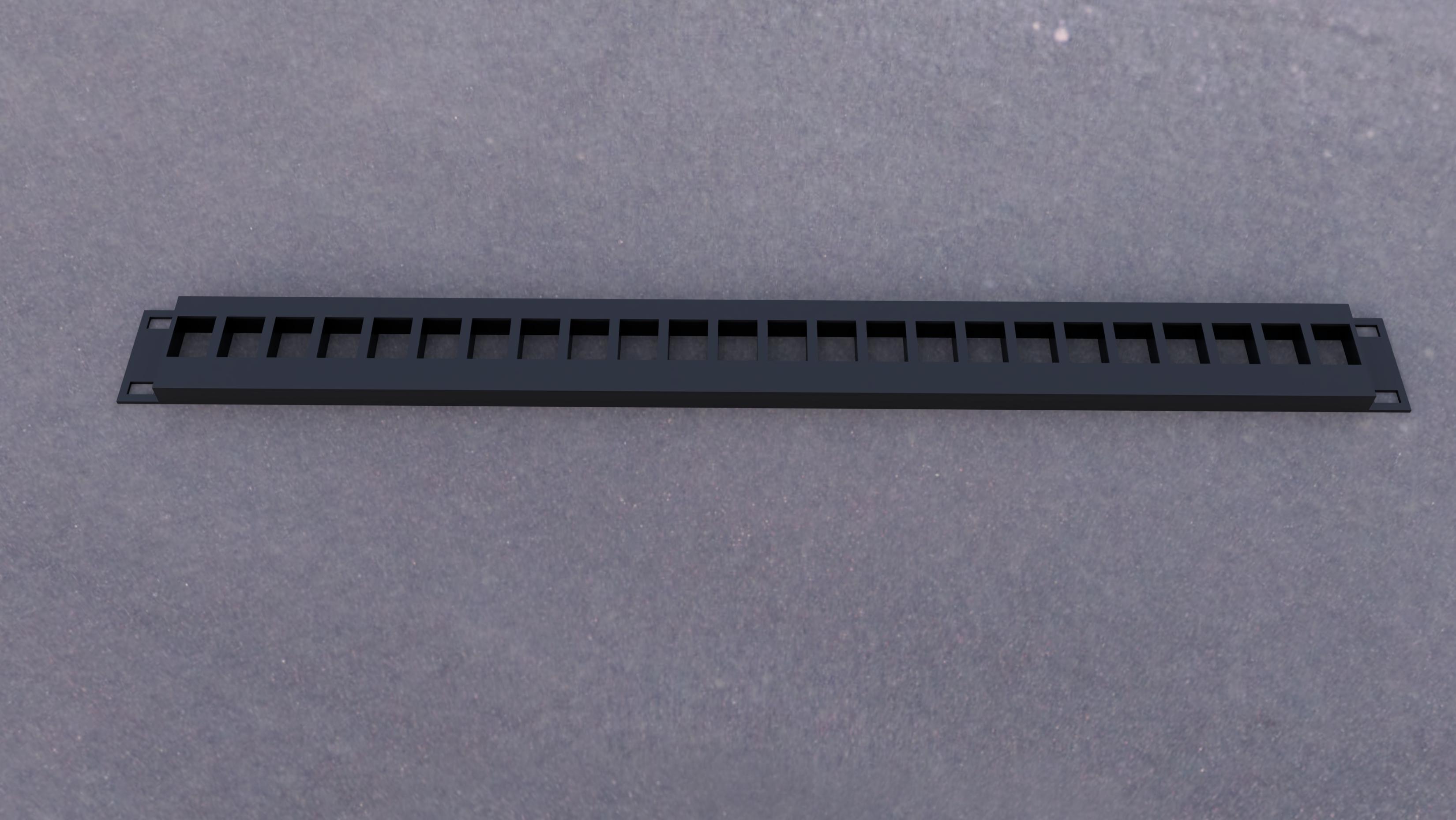 24 Port Keystone Panel 1U 3D model thumbnail
