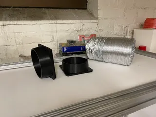 4" (four inch) dryer duct adapter with and without holes to connect an exhaust duct to a box.
