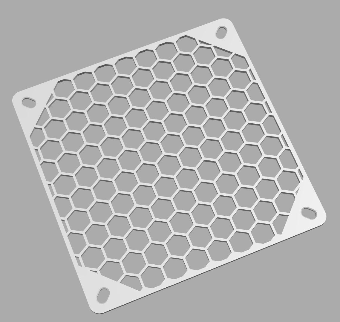 Hexagon Fan Grill 120mm by hobbes409 Download free STL model
