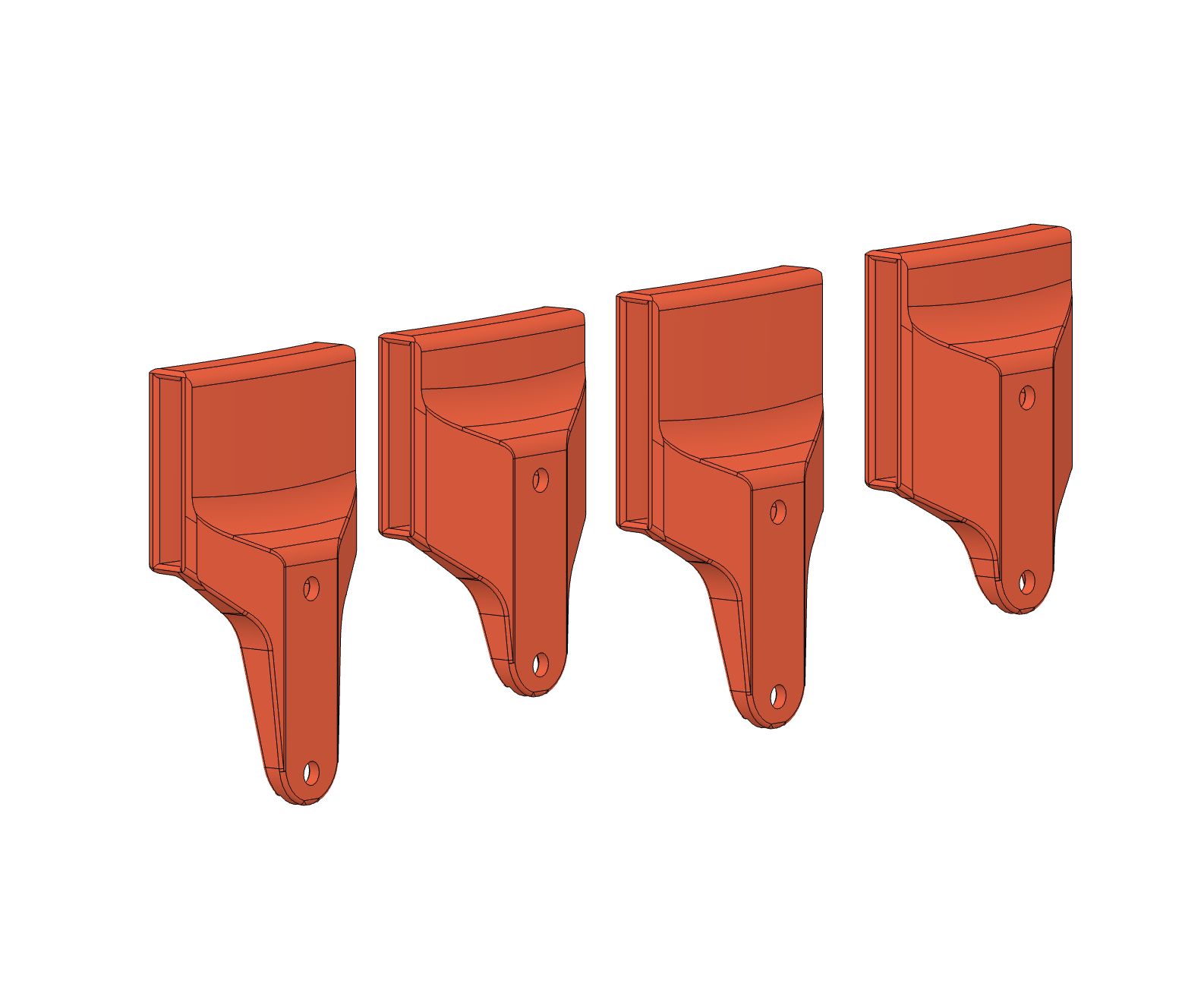 Rigid belt mount for pistol holsters  (38 mm hole distance)