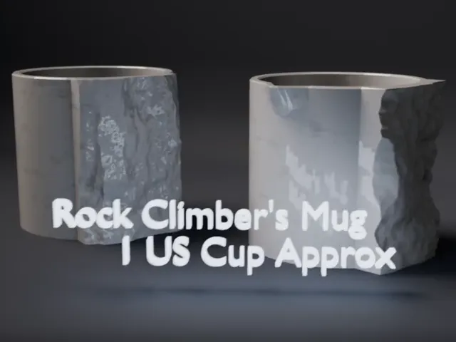 Rock Climber's Pinch Hold Mug/Cup Set of 2 (FREE) - 1 US Cup (236.6ml)