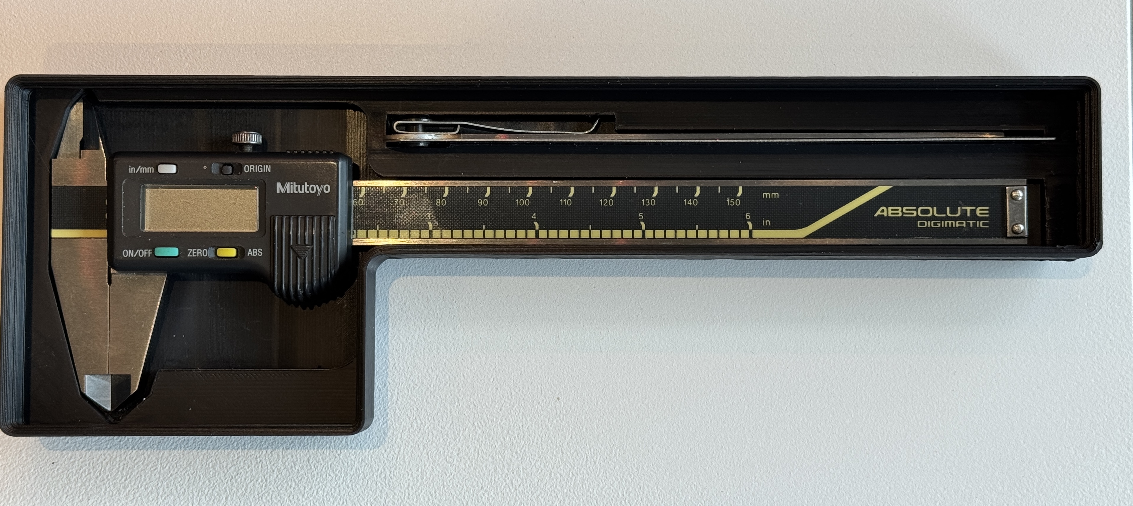Mitutoyo 500-191U Digital Caliper Gridfinity Case Box
