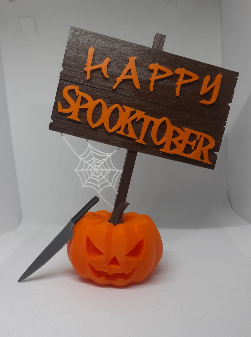 Happy Spooktober Pumpkin with LED Light