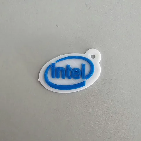 Intel logo and keychain