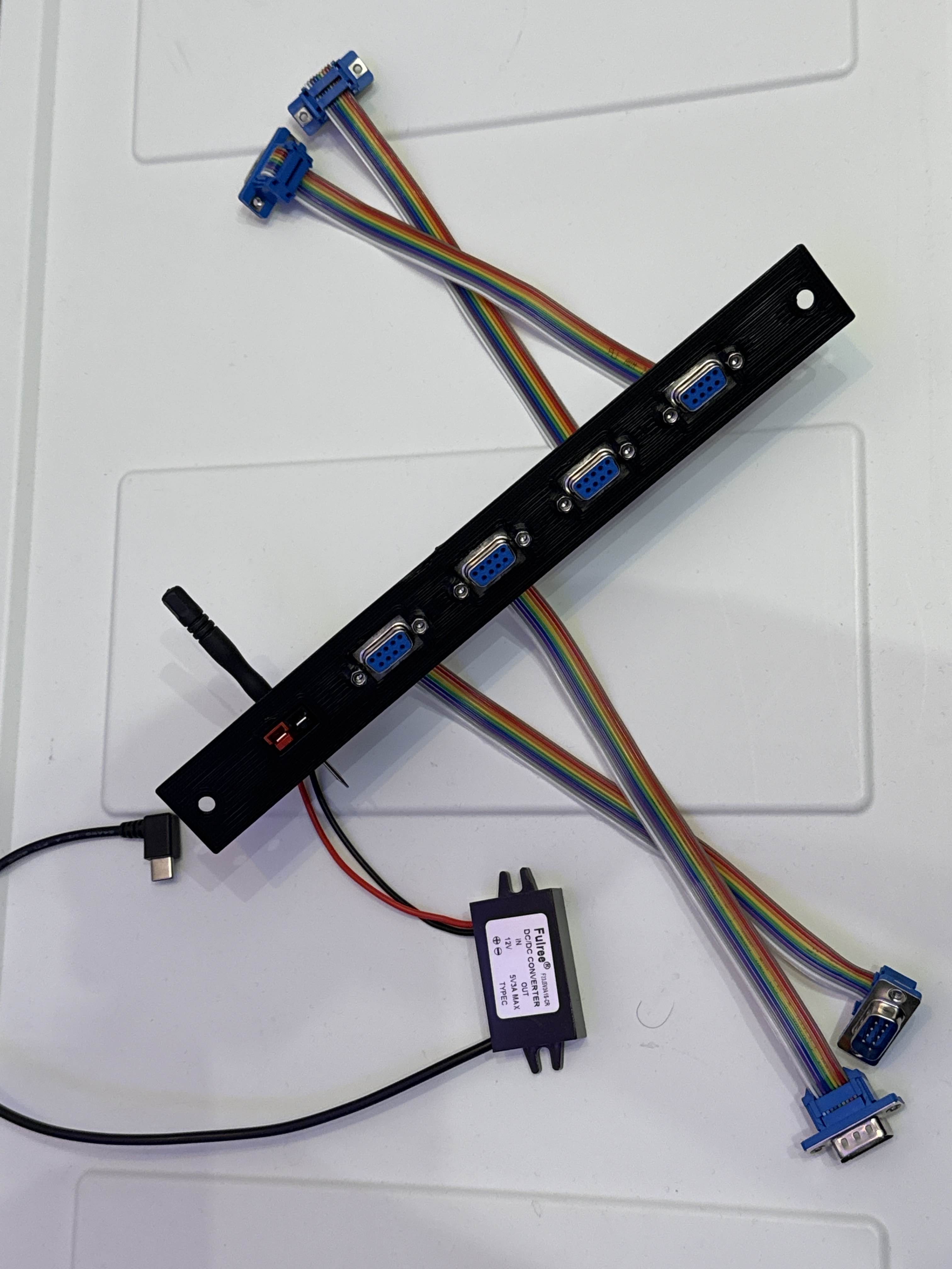 Half-U panel for 10 inch rack with 4x 9 pin dsub + Powerpole connector