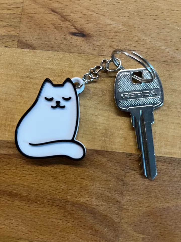 Siting Cat Keychain by BORO Download free STL model