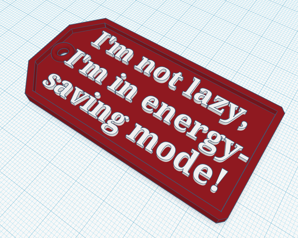Key Ring "I'm not lazy, I'm in energy-saving mode!"