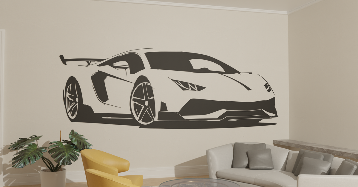 Super Car Wall Art 2d by Squirrelsoftpy Download free STL model