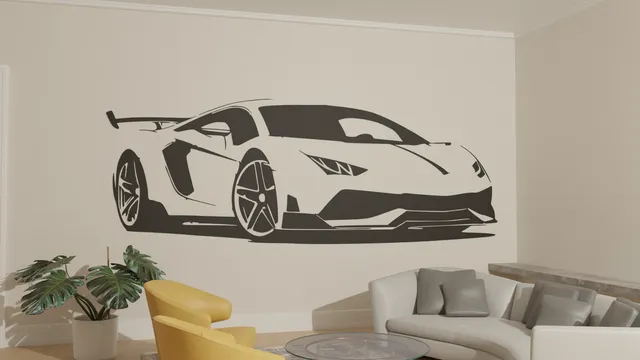 Super Car Wall Art 2d