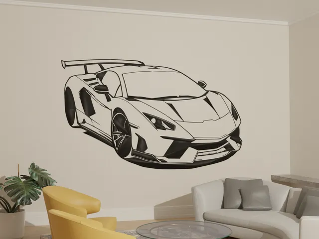 Super Car Wall Art 2d