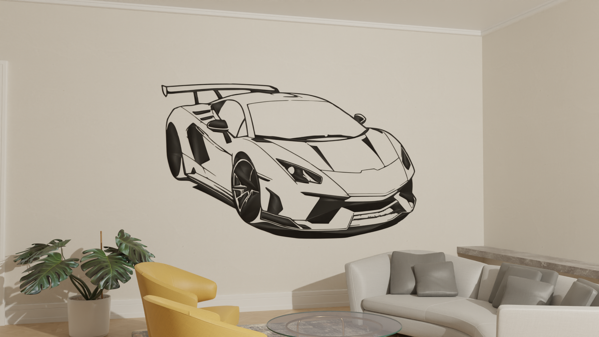 Super Car Wall Art 2d