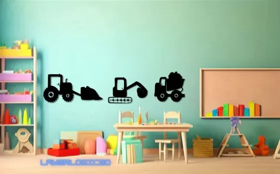 Kids Playroom Construction Set Wall Art