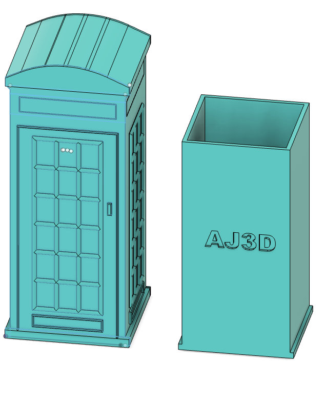 Detailed London Telephone booth, hidden compartment.