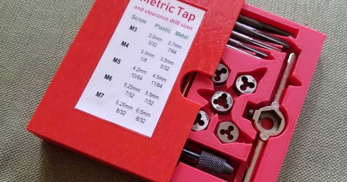 Metric tap and die case by Jimbo70 Download free STL model