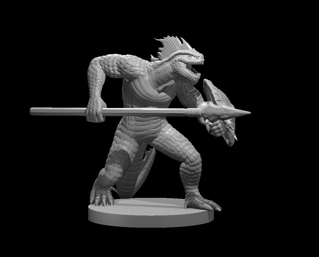 Lizardfolk W Spear N Shield By MZ4250 | Download Free STL Model ...