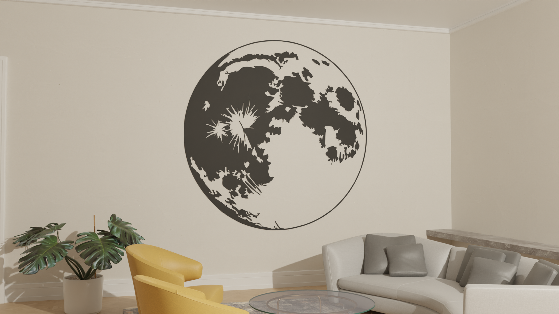 Moon Wall Art 2d