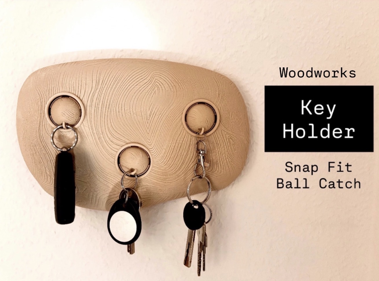 Woodworks | Key Holder Snap Fit Ball Catch
