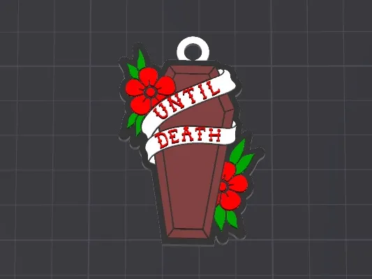 Halloween coffin keychain / necklace charm (free for commercial use)