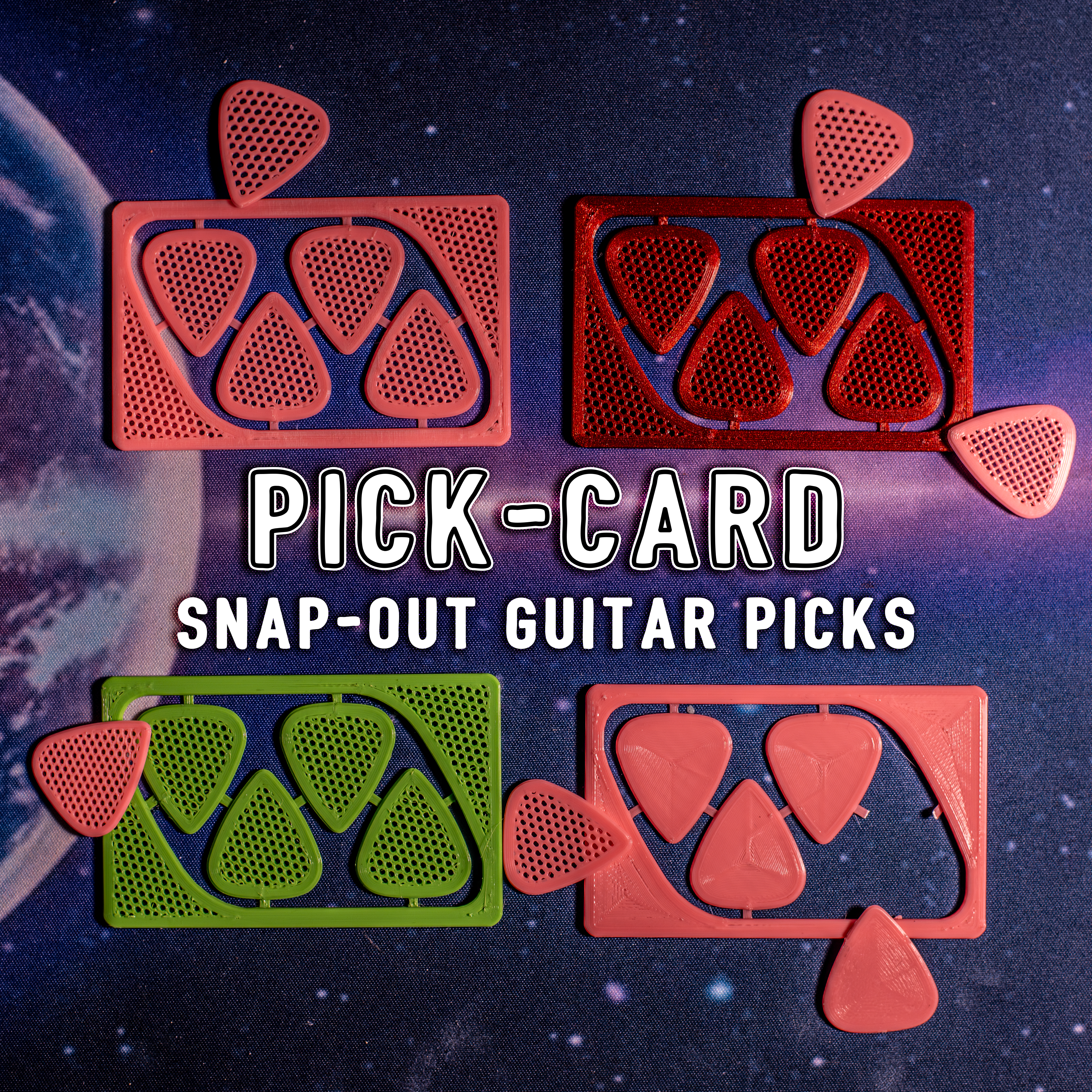 PICK-CARD - Snap Out Guitar Picks - Card Kit 3D model thumbnail