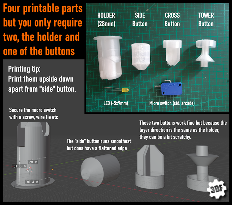 Miniatura 2 do modelo 3D 28mm Arcade Push Button - STL version.